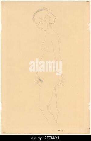 Gustav Klimt Standing Act of a schwangere Women (Studie bezogen auf "Hope II"). Bleistift auf Papier 1907-1908, 1907/1908 Stockfoto