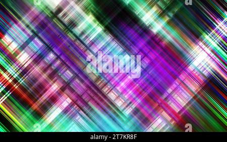 Mehrfarbige diagonale Linien, die sich rechtwinklig schneiden. Stockfoto