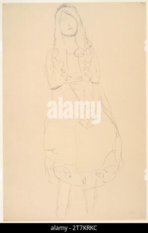 Gustav Klimt Studie für das Portrait Mäda Primavesi. Bleistift auf Papier 1912-1913, 1912/1913 Stockfoto