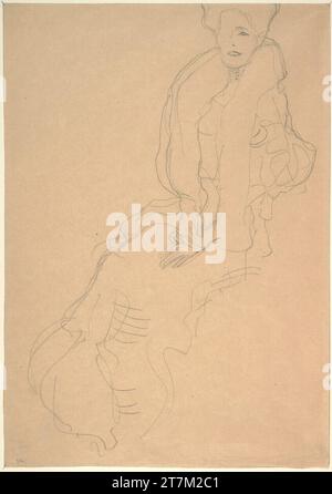 Gustav Klimt Studie für 'Portrait Fritza Riedler'. Schwarze Kreide auf Papier 1904, 1904 Stockfoto