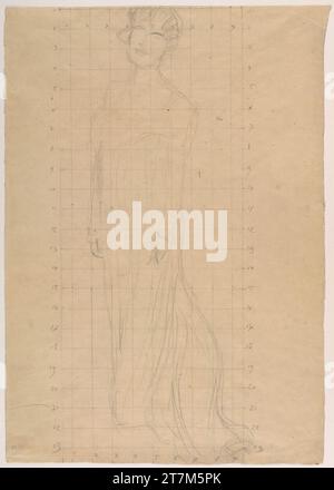 Gustav Klimt Studie für das Portrait Serena Lederer. Bleistift auf Papier 1898-1899, 1898/1899 Stockfoto