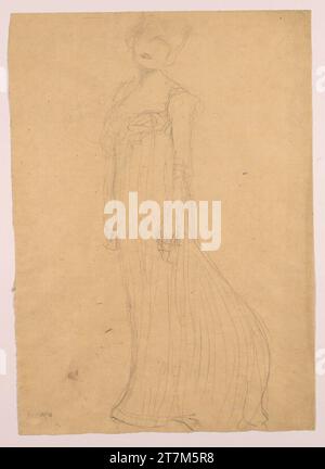 Gustav Klimt Studie für das Portrait Serena Lederer. Schwarze Kreide auf Papier 1898-1899, 1898/1899 Stockfoto