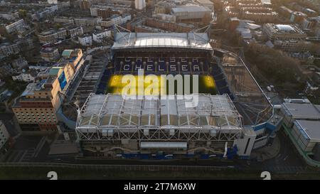 Ein Luftbild eines Stamford Bridge Stadions Stockfoto