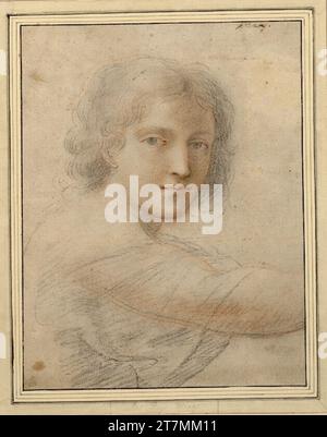 Anton Raphael Mengs Studie für einen Engel. Schwarze Kreide und rötliche 1750er-Jahre Stockfoto