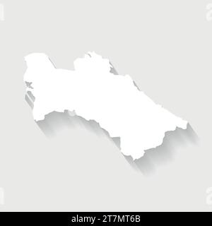 Einfache weiße Turkmenistan-Karte auf grauem Hintergrund, Vektor, Illustration, EP10-Datei Stock Vektor