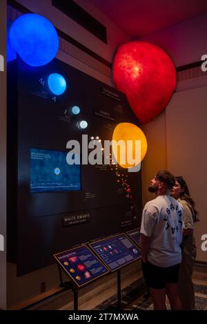 Los Angeles, Kalifornien - 6. Mai 2023: Besucher des Griffith Observatory bei Sonnenuntergang in Los Angeles, Kalifornien. Stockfoto