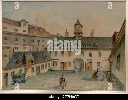 Anton Stutzinger Innenhof des Fokanedi House. Aquarell Stockfoto