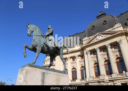 Carol I Zentralbibliothek der Universität, Piața Revoluției (Platz der Revolution), Altstadt, historisches Zentrum, Bukarest, Rumänien, Europa Stockfoto