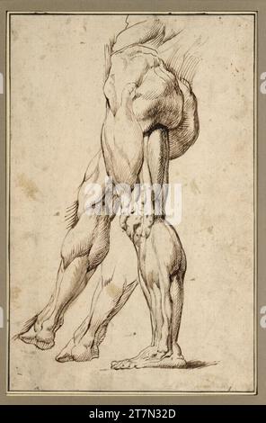 Peter Paul Rubens Anatomische Beinstudien. Feder in Braun, über schwarzer Kreide Stockfoto