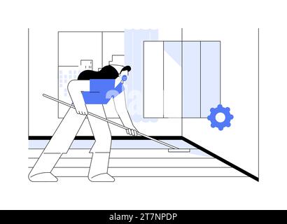 Fertigstellung Holzboden abstrakte Konzept Vektor Illustration. Stock Vektor