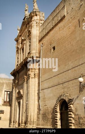 Manduria, Italien. Außenansicht der Chiesa di San Benedetto aus dem 16. Jahrhundert. Stockfoto