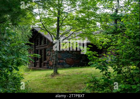 Historische Lady Slipper Lodge im Gooseberry Falls State Park in Minnesota Stockfoto