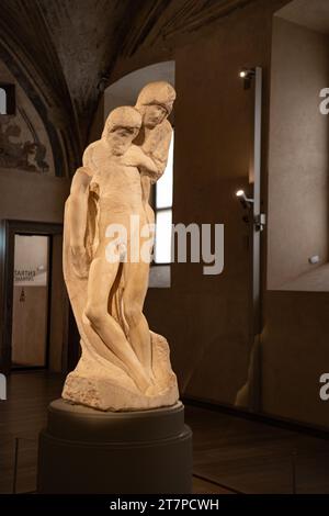 Pieta Rondanini-Statue, 1564, von Michelangelo Buonarroti im Castello Sforzesco Stockfoto