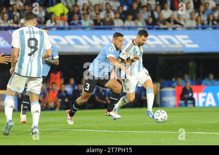 Buenos Aires, Argentinien; 16. november 2023. Lionel Messi aus Argentinien im Spiel zwischen Argentinien und Uruguay für die CONMEBOL-Qualifikation zur FIFA Fussball-Weltmeisterschaft 2026 Stockfoto