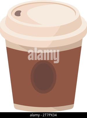 Kaffeetasse zum Mitnehmen mit Deckel, Café-Shop-Design Stock Vektor