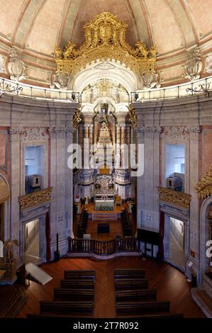 Innenansicht, Altar, Igreja dos Clerigos, Porto, Portugal Stockfoto