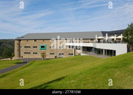 Panorama Restaurant, Forum Vogelsang IP, ehemaliges NS-Ordensburg, Nationalpark Eifel, Nordrhein-Westfalen, Deutschland Stockfoto