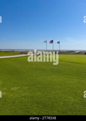 Kiawah Island, SC USA - 26. Februar 2023: Der US-Golfplatz SouhOcean Course auf Kiawah Island in South Carolina. Stockfoto