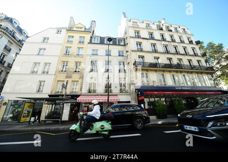 Fahren Sie auf dem Boulevard de Sébastopol, Paris, Frankreich. Stockfoto