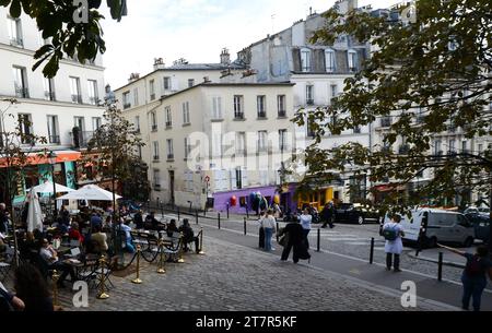 Le Relais de la Butte in der Rue Ravignan in Montmartre, Paris, Frankreich. Stockfoto