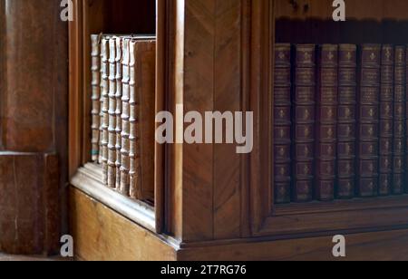 Innenraum der Österreichischen Nationalbibliothek im Flügel der Neuen Burg der Hofburg. State Hall oder Prunksaal. Osterreichische Nationalbi Stockfoto