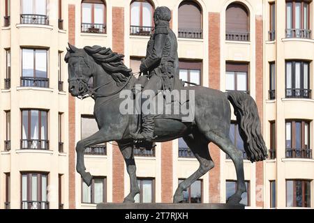 Reiterstatue von General Espartero im Stadtzentrum von Madrid. Spanien Stockfoto