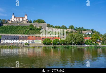 Die Festung Marienberg in Würzburg, eine Stadt in der fränkischen Region bayerns im Sommer Stockfoto