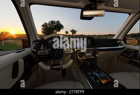 Mercedes Benz G-Klasse Innenraum Stockfoto