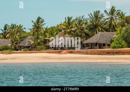 Blick auf die Manda Bay Lodge in Manda Isalnd, Lamu Kenia Stockfoto