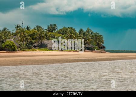 Blick auf die Manda Bay Lodge in Manda Isalnd, Lamu Kenia Stockfoto