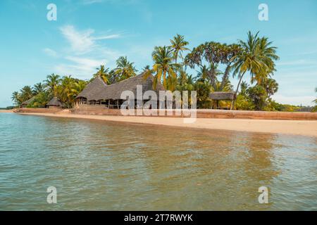 Blick auf die Manda Bay Lodge in Manda Isalnd, Lamu Kenia Stockfoto