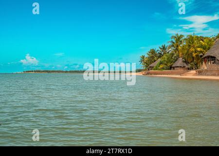 Blick auf die Manda Bay Lodge in Manda Isalnd, Lamu Kenia Stockfoto