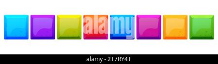 Spielsteine Set, bunte Blöcke, Puzzle im Cartoon-Stil isoliert auf weißem Hintergrund. Kreative, detaillierte Formen. Vektorabbildung Stock Vektor