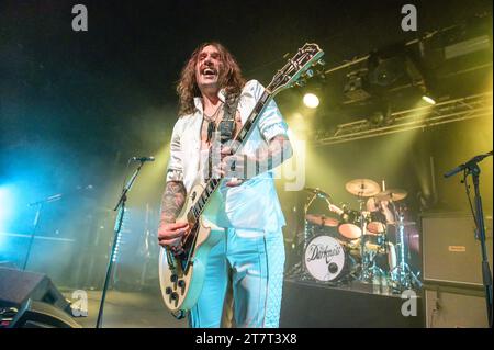 Justin Hawkins von der Glam Rock Band The Darkness Stockfoto