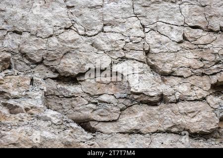 Raue graue Felswände, Natursteinhintergrund Fototextur Stockfoto