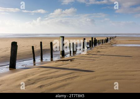 Berrow Beach in Bridgwater Bay, Somerset, England. Stockfoto