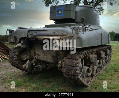 Der M4 Sherman, offiziell Medium Tank, M4, war der am häufigsten verwendete Medium Tank von den Vereinigten Staaten und westlichen Alliierten im Zweiten Weltkrieg Stockfoto