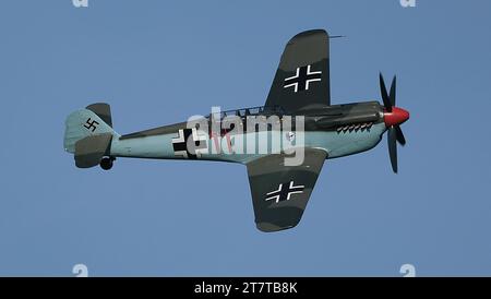 Hispano Aviación HA-1109 und HA-1112 sind lizenzgebaute Versionen des Messerschmitt Bf 109 G-2, der während und nach dem Zweiten Weltkrieg in Spanien entwickelt wurde Stockfoto