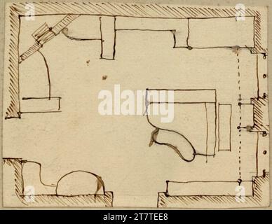 Adolf Loos (Entwerfer in) Unbekannt, Grundriss eines Musikraumes. Schilderpapier; Sepia Stockfoto