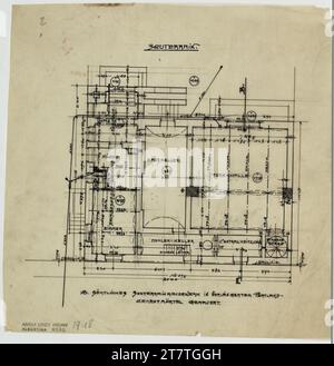 Adolf Loos (Entwerfer in) Haus Scheu, Wien, Grundriss, Untergeschoss I.. Transparentpapier; Tinte 1912-1913 , 1912/1913 Stockfoto