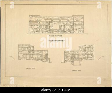 Adolf Loos (Entwerfer in) Villa Paul Verdier, für Le Lavandou bei Toulon, Frankreich, Fassaden. Drucken Sie 1923 , 1923 Stockfoto