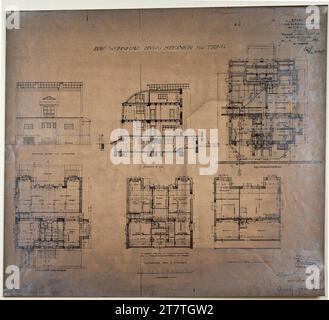 Adolf Loos (Entwerfer in) Haus Hugo und Lilly Steiner, Wien XIII., St. Veitgasse 10, Einreichungsplan. Fotokopie 1910 , 1910 Stockfoto