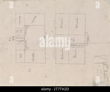 Adolf Loos (Entwerfer in) Villa, Grundriss von zwei Etagen. Zeichenpapier; Bleistift Stockfoto