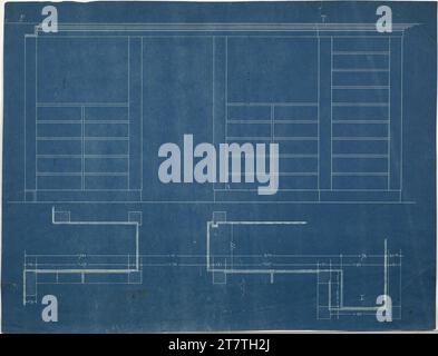 Adolf Loos (Entwerfer in) Villa Karma, Clarens in Montreux, Schweiz, Wandriss. Blueprint 1903-1906 , 1903/1906 Stockfoto