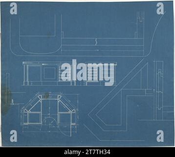 Adolf Loos (Entwerfer in) Villa Karma, Clarens in Montreux, Schweiz, Schreibtisch. Blueprint 1903-1906 , 1903/1906 Stockfoto