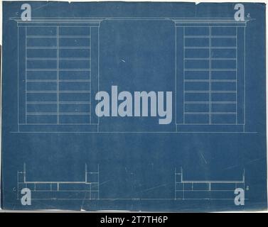 Adolf Loos (Entwerfer in) Villa Karma, Clarens in Montreux, Schweiz, Wandverkleidung. Blueprint 1903-1906 , 1903/1906 Stockfoto