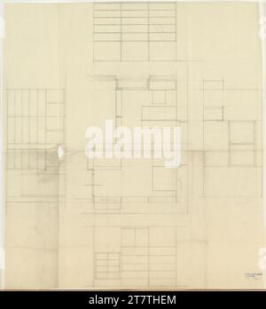 Adolf Loos (Entwerfer in) Haus Hans und Anny Moller, Wien XVIII., Starkfriedgasse 19, Einrichtungsplan. Transparentpapier; Bleistift 1927 , 1927 Stockfoto