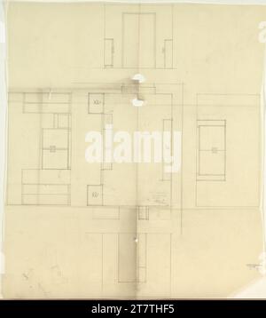 Adolf Loos (Entwerfer in) Haus Hans und Anny Moller, Wien XVIII., Starkfriedgasse 19, Einrichtungsplan, Wandkonstruktionen. Transparentpapier; Bleistift 1927 , 1927 Stockfoto