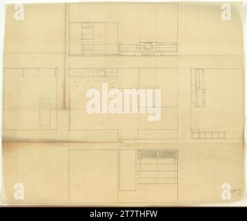 Adolf Loos (Entwerfer in) Haus Hans und Anny Moller, Wien XVIII., Starkfriedgasse 19, Einrichtungsplan, Wandkonstruktionen. Transparentpapier; Bleistift 1927 , 1927 Stockfoto