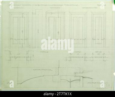 Alfred Castelliz Bad Groß Ullersdorf (Nordmähren), Sanatorium Thesstal, Türdetails. Aquafix; Bleistiftzeichnung 1912 , 1912 Stockfoto